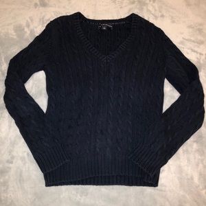 Tommy Hilfiger Navy Blue V-neck Sweater